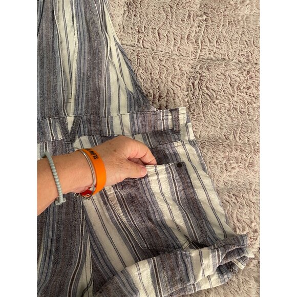 Free People Women's Striped Denim Short Overalls Size 6 BOHO BEACH preowned - Picture 12 of 16